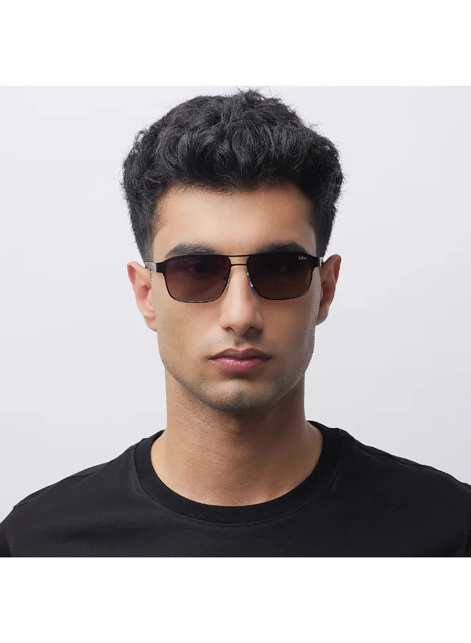 Lee Cooper Polarized Sunglasses Grey Frame Matte Black Mirror Lens 55mm  - LC1214C01