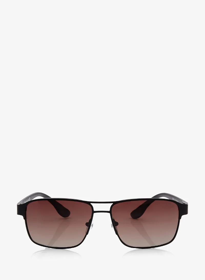 Lee Cooper Polarized Sunglasses Grey Frame Matte Black Mirror Lens 55mm  - LC1214C01