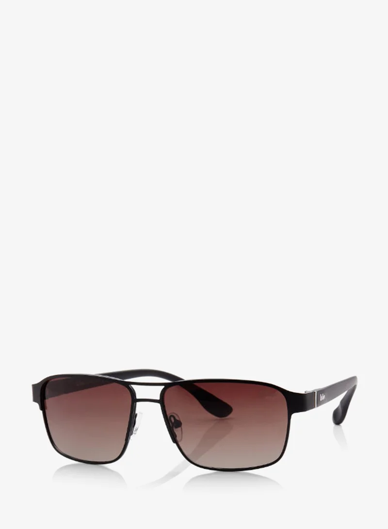 Lee Cooper Polarized Sunglasses Grey Frame Matte Black Mirror Lens 55mm  - LC1214C01
