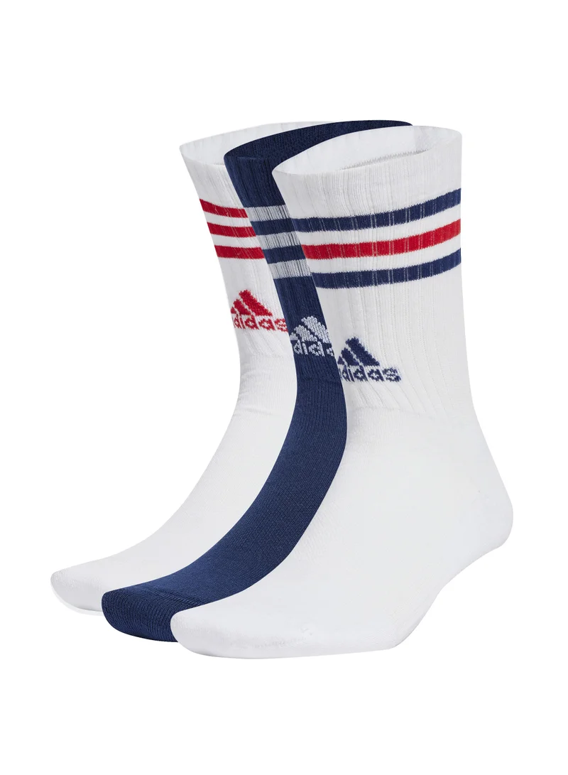 adidas 3STRIPES CUSHIONED SPORTSWEAR CREW SOCKS 3 PAIR PACK