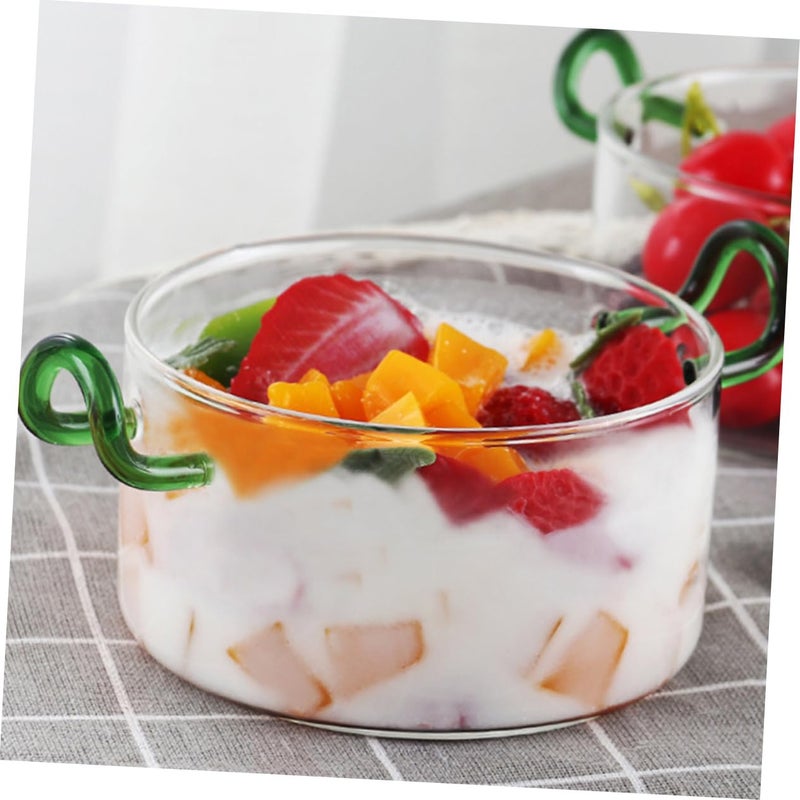 Heat Resistant Glass Serving Bowl with Handles for Salad Fruit Dessert Soup Kitchen - Image 5