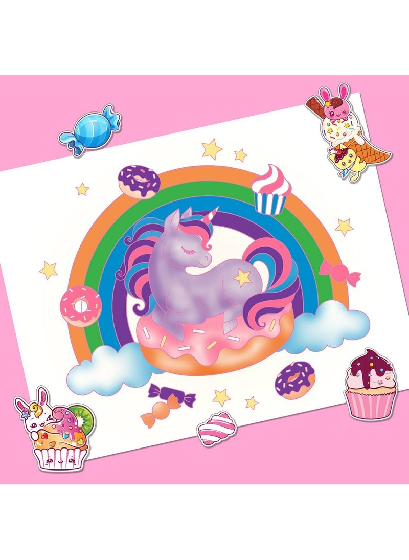 Hinkler Sweet Treats Colouring Set with Lap Desk - DIY Colouring Kit for Kids includes 32 colouring pages, 2 sticker sheet, 6 coloured markers and a lap desk, Fun Sweet Treats Designs, Portable Lap Desk for Creative Play, Gift for Young Artists - Image 5