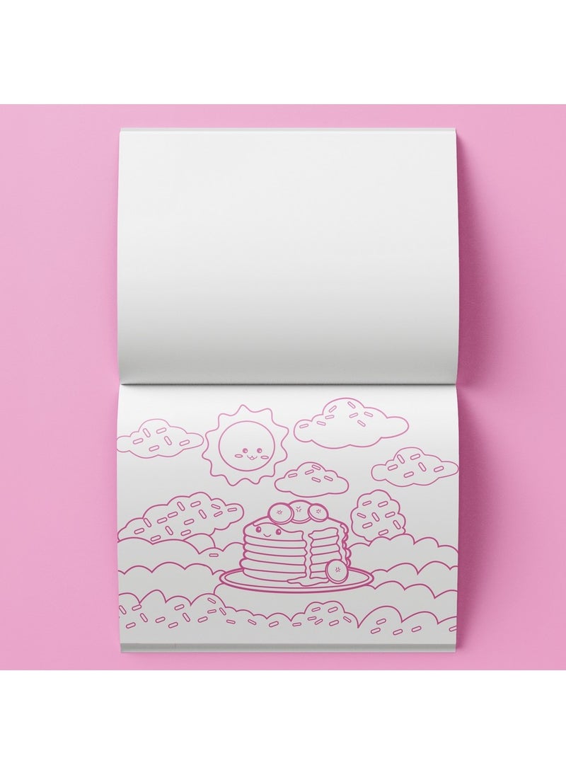 Hinkler Sweet Treats Colouring Set with Lap Desk - DIY Colouring Kit for Kids includes 32 colouring pages, 2 sticker sheet, 6 coloured markers and a lap desk, Fun Sweet Treats Designs, Portable Lap Desk for Creative Play, Gift for Young Artists - Image 4