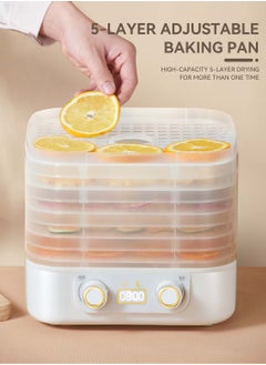 LEOKOR Food Dehydrator Electric Fruit Vegetable Dryer, Electric Food Preserver Machine with 5 BPA-Free Trays, Digital Food Dryer Adjustable Timer Temperature Control  - Image 5