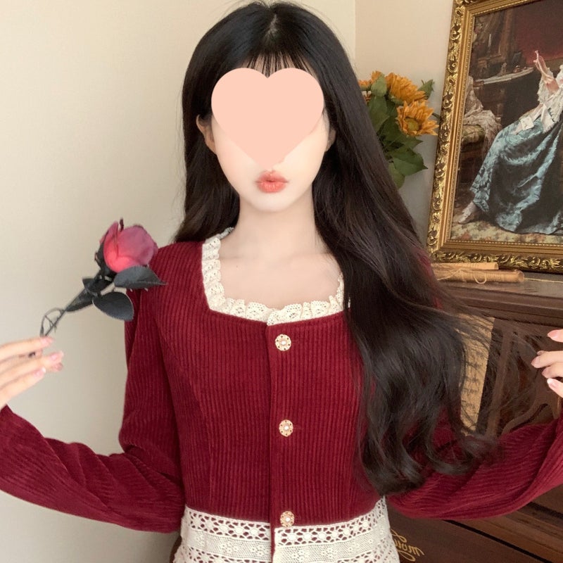 Small Black Skirt Dress High Waist Slimming Base Skirt Early Spring New Ancient Temperament Black Red - Image 4
