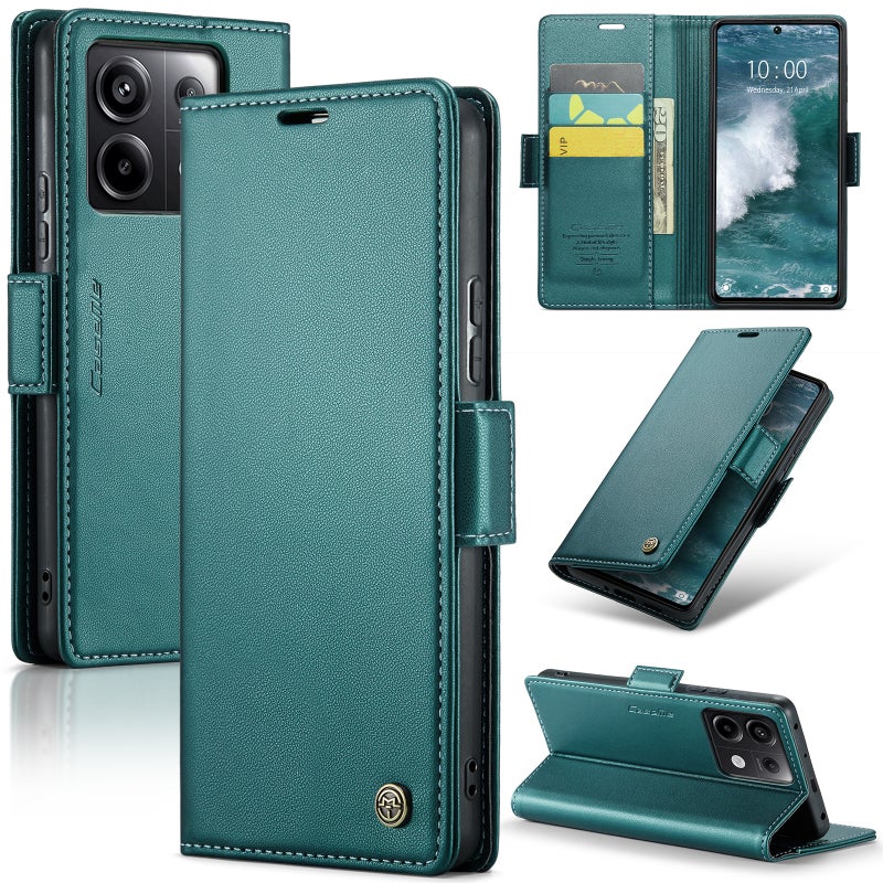 HuHa Protective Cover For Xiaomi Redmi Note 13 Pro 5G CaseMe 023 Butterfly Buckle Litchi Texture RFID Anti-theft Leather Phone Case(Pearly Blue) - Image 1