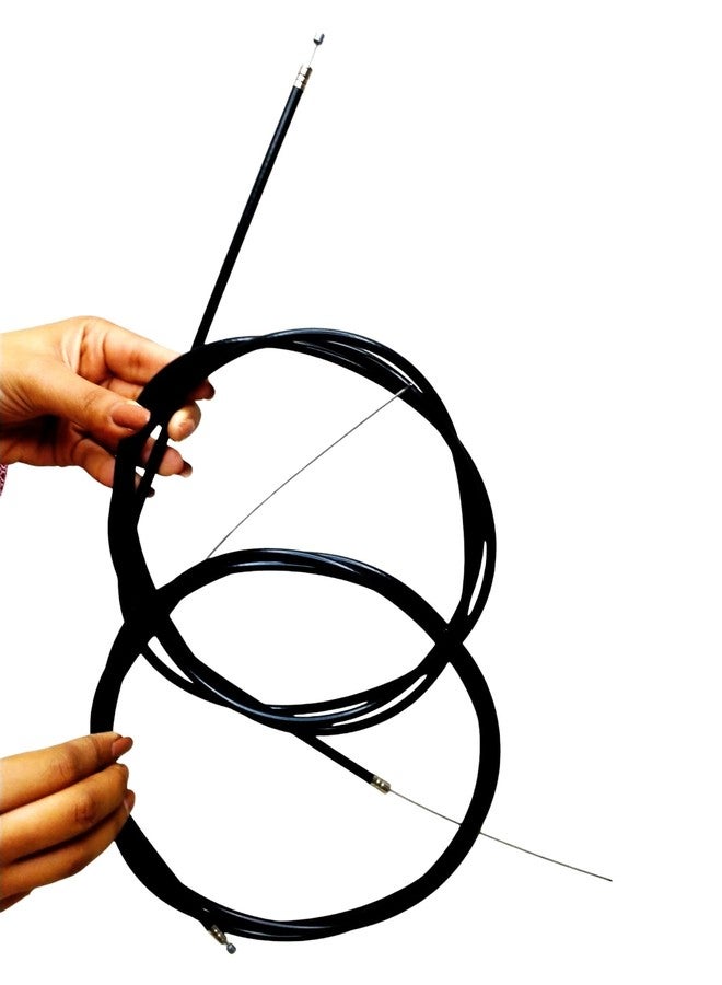 CYIDER Cycle V Brake Wire Set - 120cm Rear Long and Front 56 cm Long Durable Power Brake Wire & Cable - Cycle Brake Wire Cable Outer Set for V Brake Calipers, Back & Power Brake Systems - Black - Image 1