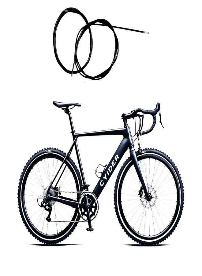CYIDER Cycle V Brake Wire Set - 120cm Rear Long and Front 56 cm Long Durable Power Brake Wire & Cable - Cycle Brake Wire Cable Outer Set for V Brake Calipers, Back & Power Brake Systems - Black - Image 3