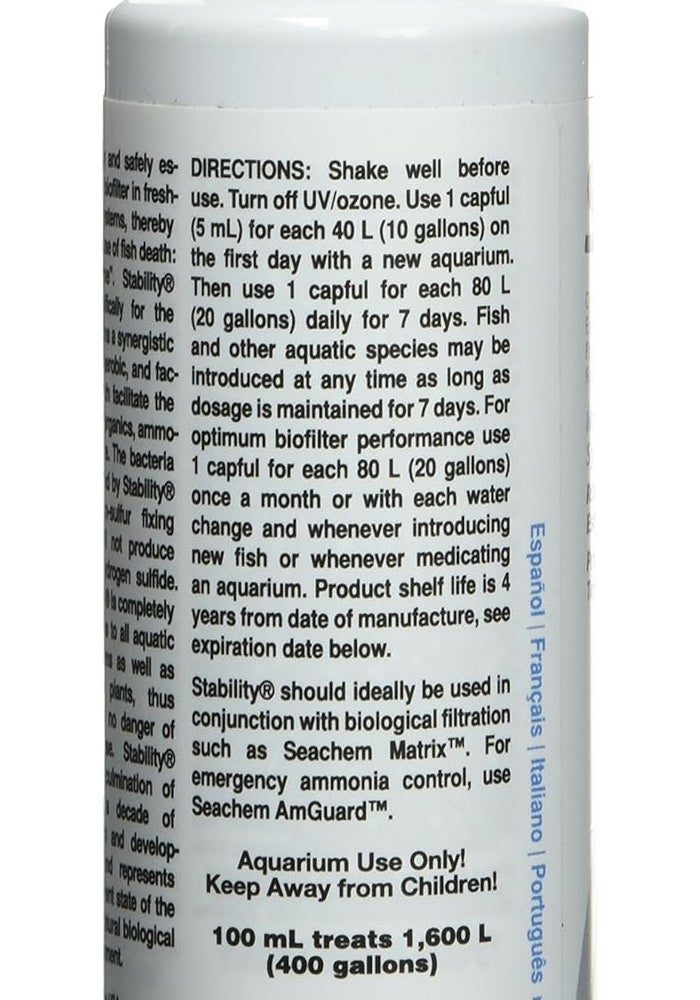 Seachem Stability 100 ml, Establishes Biofilter & Prevents New Tank Syndrome In Freshwater And Marine Aquarium - Image 4