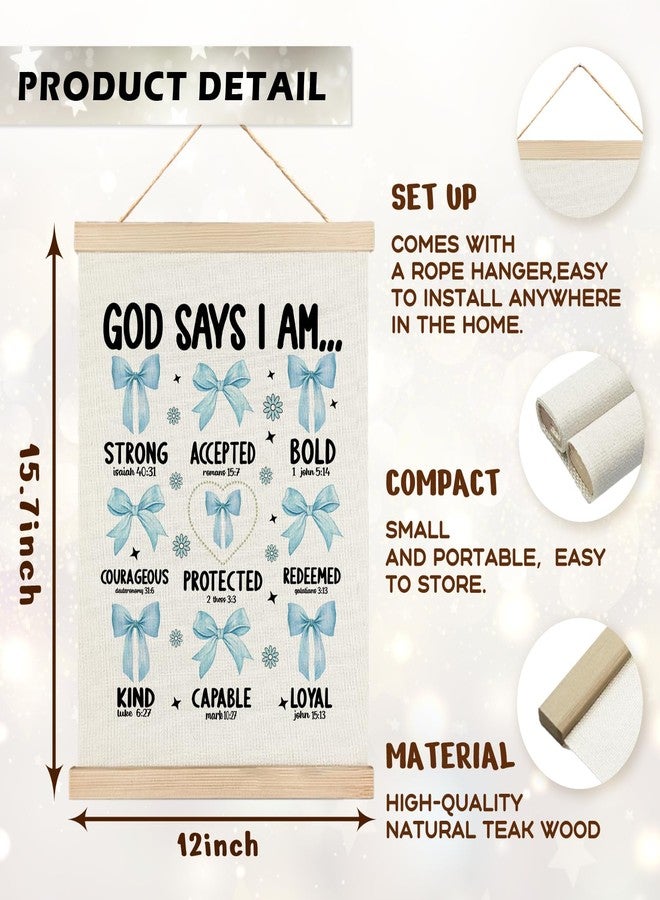 RYYCDOI Light Blue Bows Coquette Room Bathroom Decor for Teen Girls Nursery 12x16 Inch - Image 2