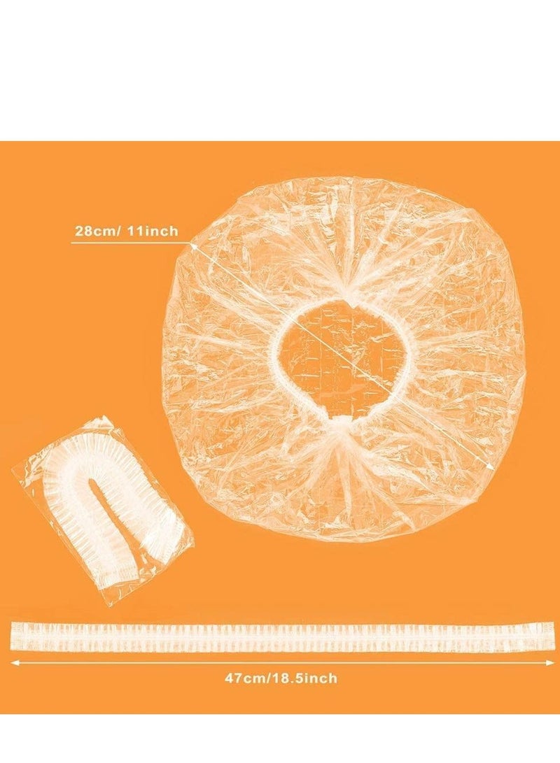 SKY-TOUCH 100pcs Shower Cap Disposable, Bath Caps Thick Waterproof High Density Elastic Big Hair Caps for Women Men Travel Spa Hotel Hair Solon Home Use High Quality - Image 3
