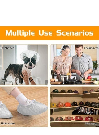 100 قطعة قبعة دش للاستعمال مرة واحدة ، قبعات استحمام سميكة مقاومة للماء عالية الكثافة ومرنة قبعات شعر كبيرة للنساء والرجال والسفر والفنادق والشعر Solon للاستخدام المنزلي جودة عالية - view 4