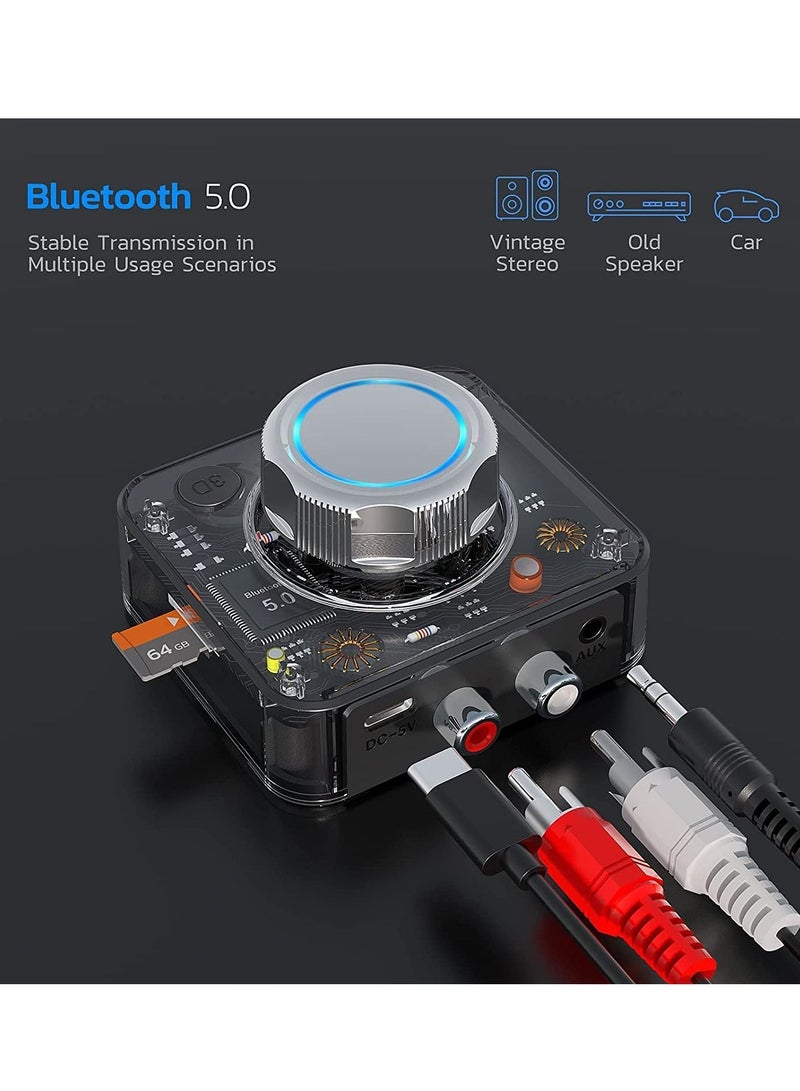 KASTWAVE Bluetooth Audio Receiver, Stereo Wireless Audio Adapter for Stereo Receiver with 3.5mm RCA TF Card Playback 3D Bass Mode for Home Music Streaming Stereo System - Image 4