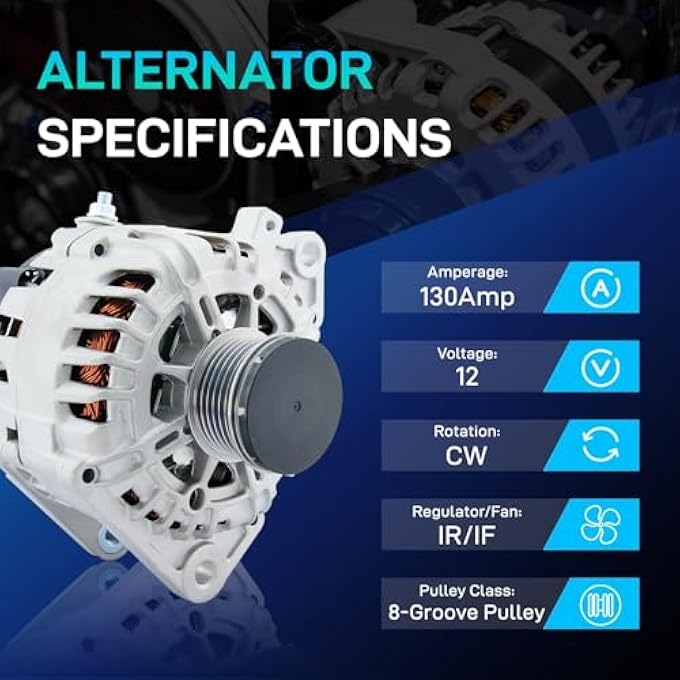 BDELI Alternator Replacement New for 97-01 Ford Expedition 4.6 5.4L, 97-01 F-150 4.6 5.4L, 97-99 F-250 4.6 5.4L, 98-00 Lincoln Navigator 4.6 5.4L, 321-1772 334-2274 112585 F75U10300CA F75U10300CB AFD0035 - Image 2