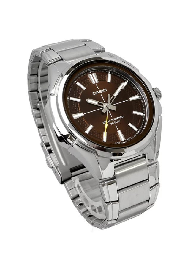 Casio Analog Solar Brown Dial Stainless Steel Men's Watch MTP-RS100D-5AV - Image 2