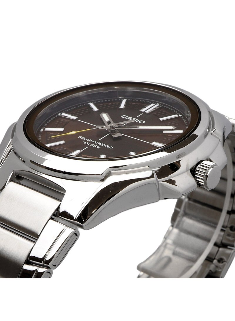 Casio Analog Solar Brown Dial Stainless Steel Men's Watch MTP-RS100D-5AV - Image 3