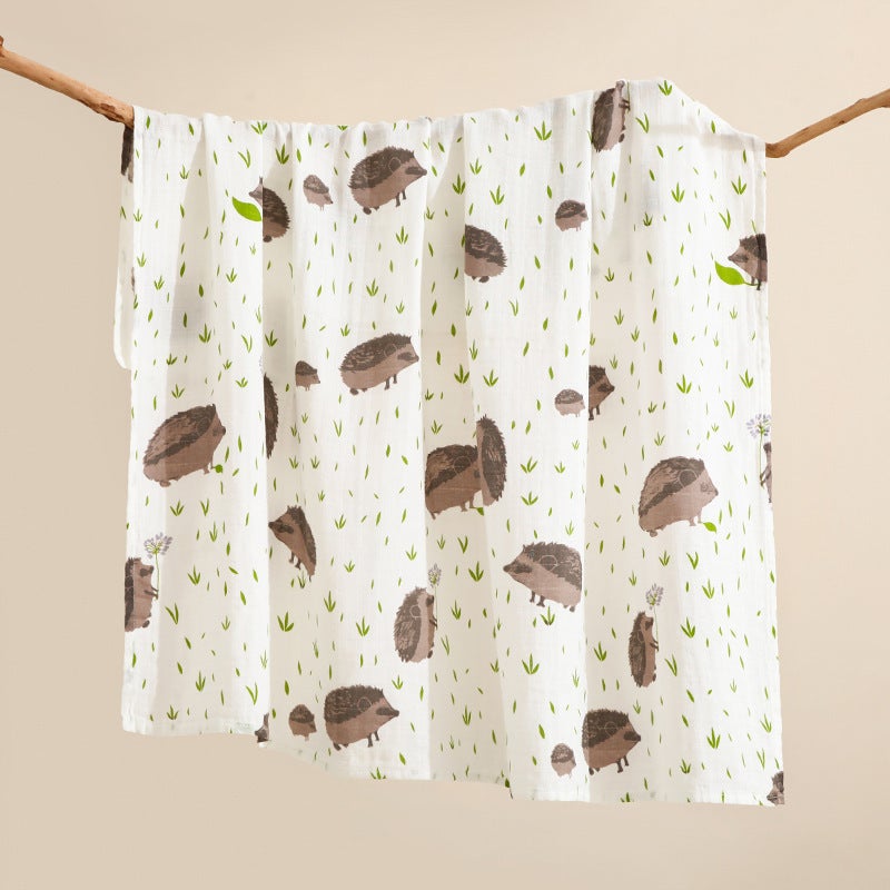 Cotton Two-Layer Wrapping Towel Soft Breathable Newborn Bath Towel Cover Blanket Wrapping Blanket Baby Baby Products Swaddle Towel - Image 1