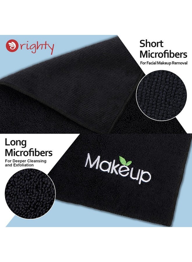Orighty Microfiber Makeup Remover Cloths - Super Soft, Quick Dry Face Towels For Cleansing, 13 X 13 Inch, Pack Of 6, Black