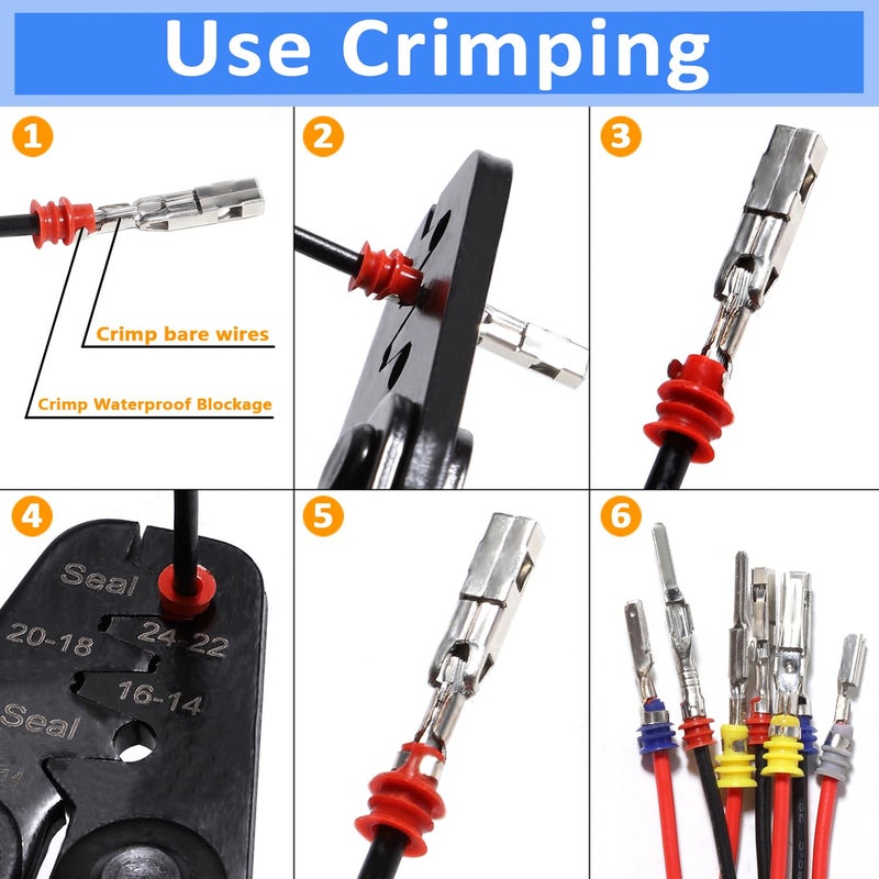 shengbowi Connector Pins Kit Crimped Terminal Pin Automotive Car Electrical 1/1.5/1.8/2.2/2.3/2.5/2.8/3.5mm Male&Female Wire Seals Removal Tool kit Motorcycle ATV Wire Non-Insulated Plug Crimp Set - Image 5
