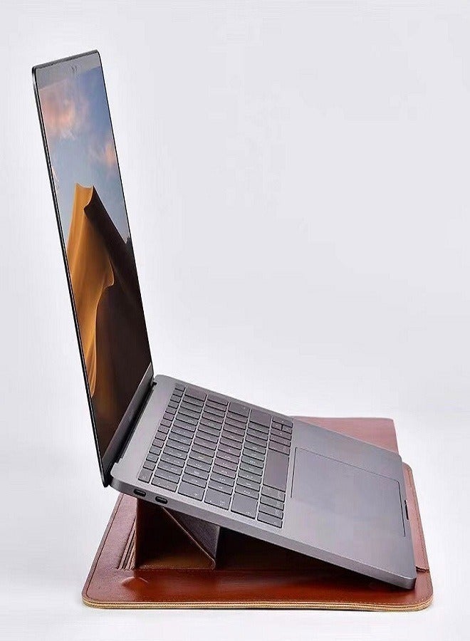 Coteetci Leather Liner Bag For MacBook Air & Pro 13" (Brown)  - Image 2