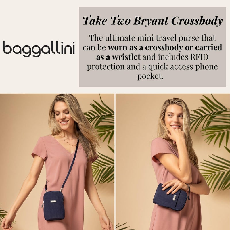 Baggallini Take Two RFID Bryant Crossbody - 5x7.25 Lightweight Small Phone Wallet Crossbody Bag - Nylon Travel Purse - Image 2
