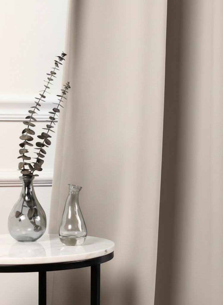 Curtains & Rods Flafy Luxury Blackout Curtains - Thermal Insulated Room Darkening Fabric - Smart Multi-Way Header for Three Hanging Options (300cm W × 280cm L, Beige) - Image 3