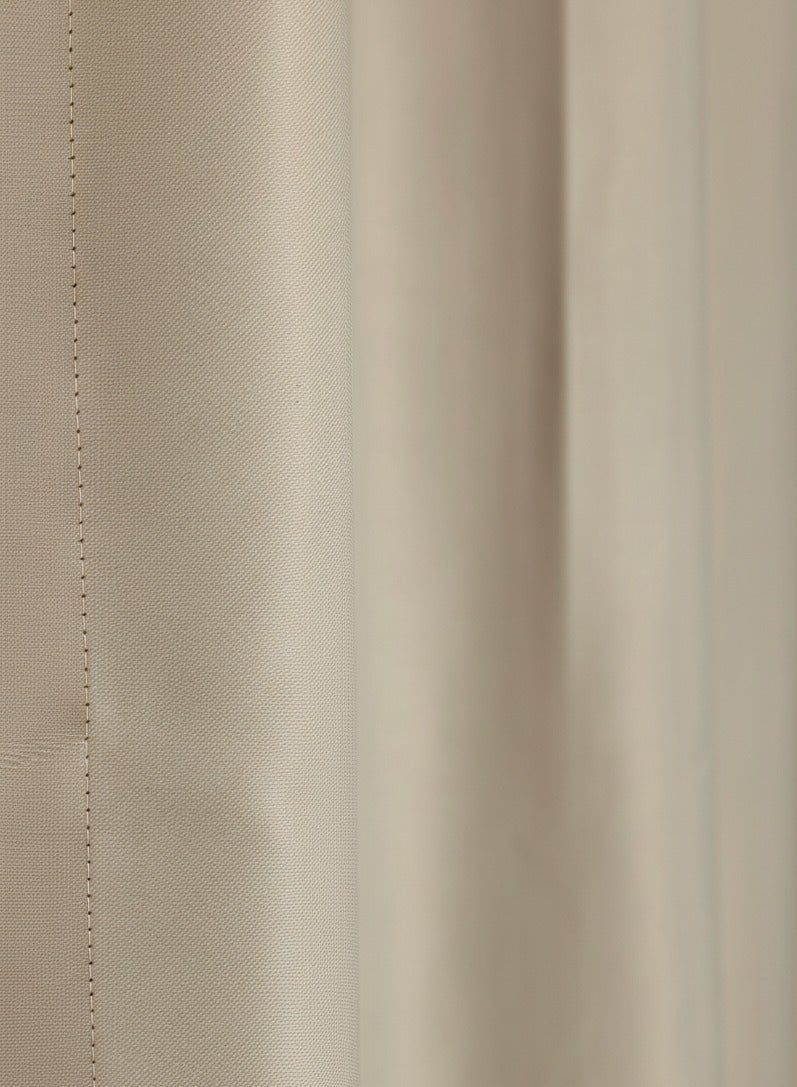 Curtains & Rods Flafy Luxury Blackout Curtains - Thermal Insulated Room Darkening Fabric - Smart Multi-Way Header for Three Hanging Options (300cm W × 280cm L, Beige) - Image 4