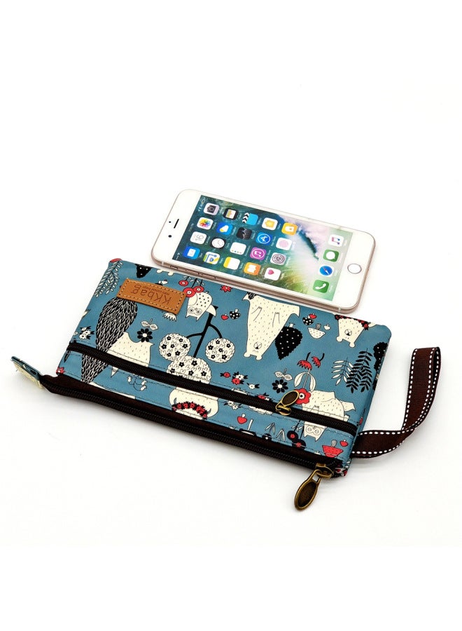 2023 Summer Cartoon Laminated Multi-Layer Clutch Bag Women's Hand Bag Hand Bag Full Wholesale-Color:Hand Bag Forest Bear-rice Ash  - Image 3