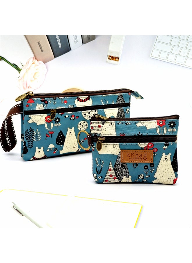 2023 Summer Cartoon Laminated Multi-Layer Clutch Bag Women's Hand Bag Hand Bag Full Wholesale-Color:Hand Bag Forest Bear-rice Ash  - Image 2