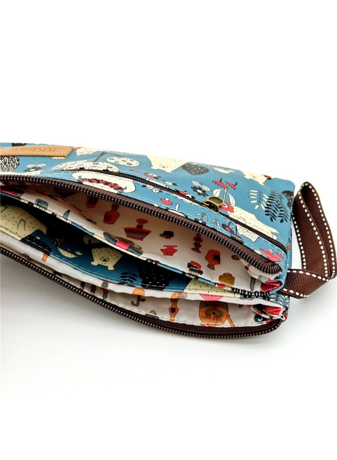 2023 Summer Cartoon Laminated Multi-Layer Clutch Bag Women's Hand Bag Hand Bag Full Wholesale-Color:Hand Bag Forest Bear-rice Ash  - Image 4
