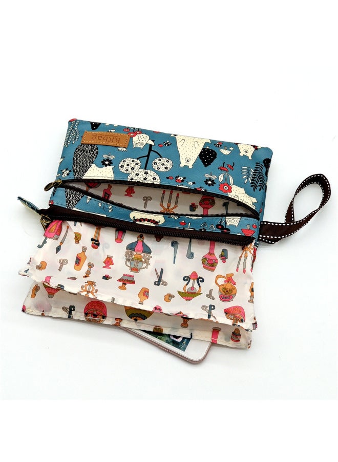 2023 Summer Cartoon Laminated Multi-Layer Clutch Bag Women's Hand Bag Hand Bag Full Wholesale-Color:Hand Bag Forest Bear-rice Ash  - Image 5