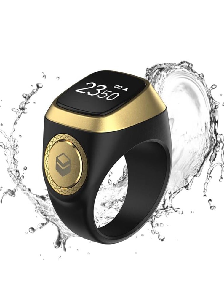 iQIBLA Iqibla Smart Tasbih Zikr Ring Muslim Prayer Prayer timing reminder OLED display Tasbih Counter Smart Ring Wearable Black 18mm USB - Image 2