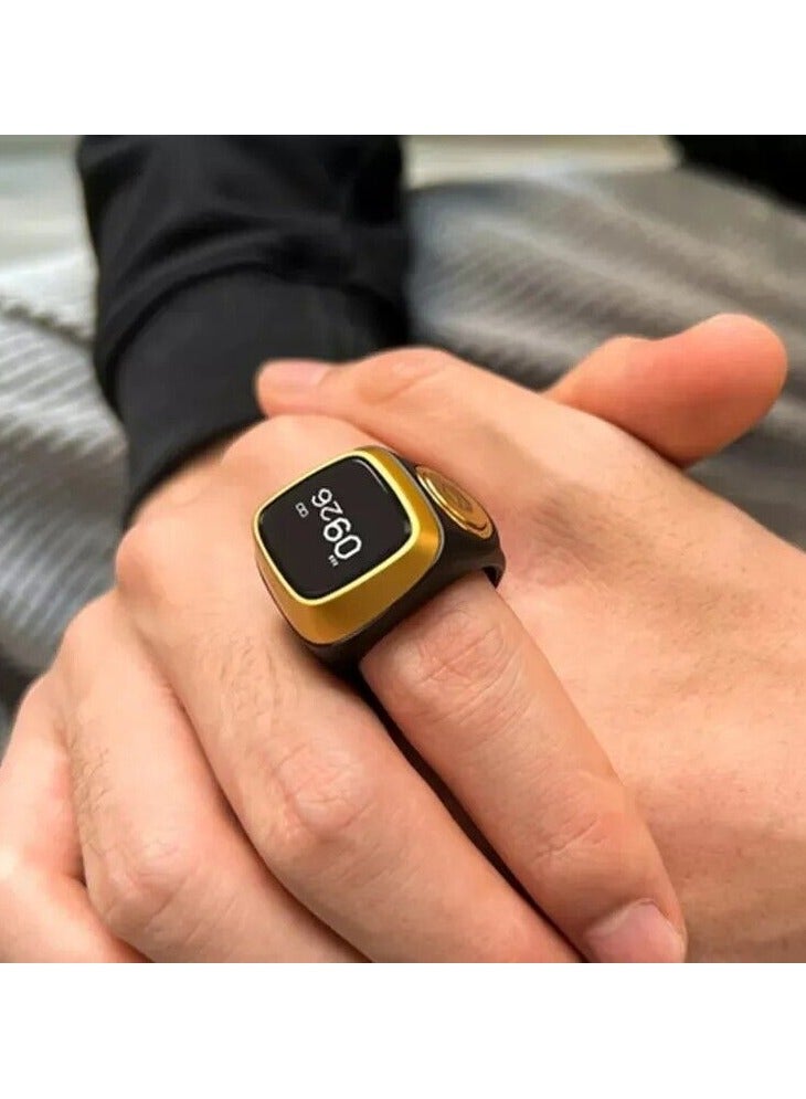 iQIBLA Iqibla Smart Tasbih Zikr Ring Muslim Prayer Prayer timing reminder OLED display Tasbih Counter Smart Ring Wearable Black 18mm USB - Image 5