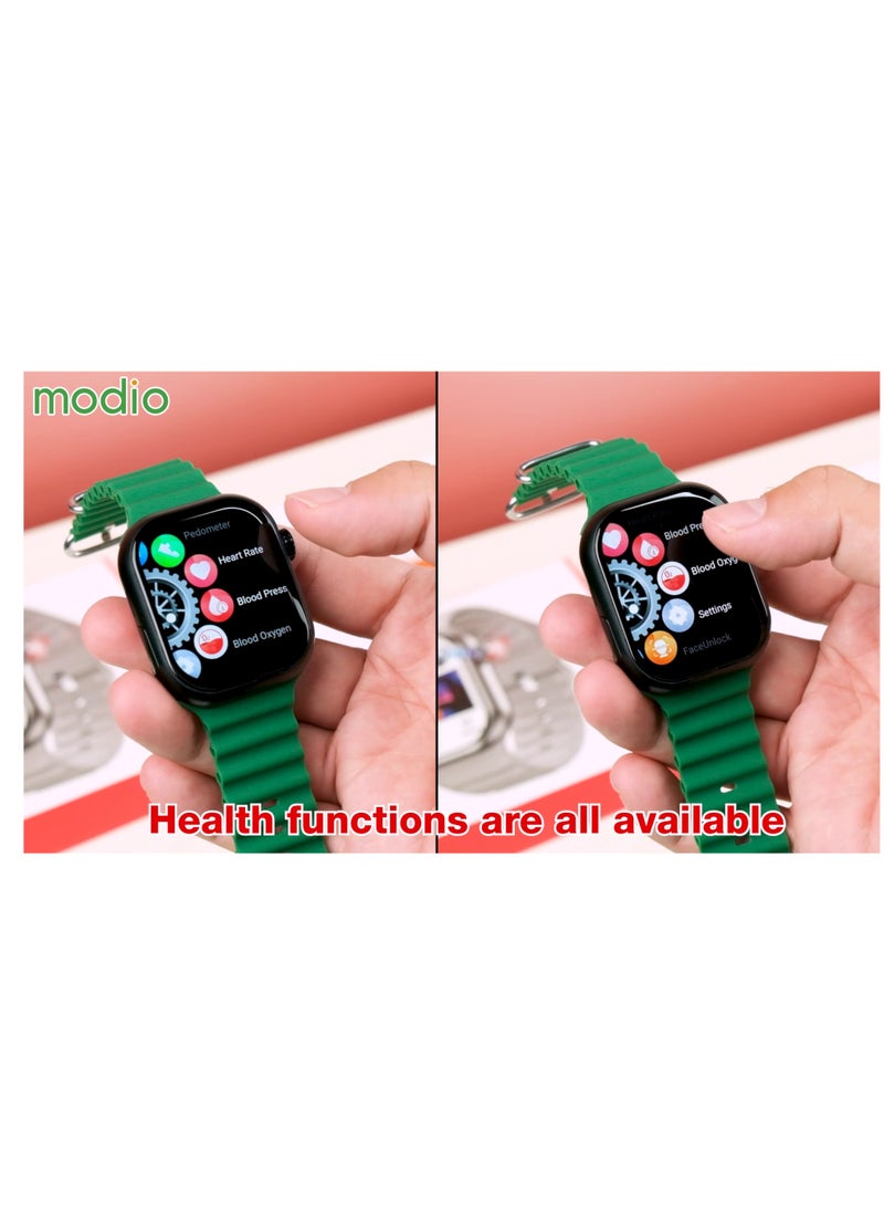 modio - Modio ST12 Smart Watch 2.2 Inch Full Screen Display With 4G SIM card Support,HD reversible CAMERA 3 Pair Straps and Wireless Charger For Ladies and Gents (Silver) - Image 1