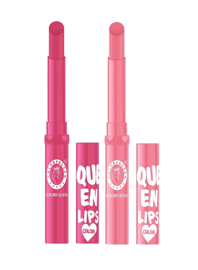 Colors Queen Queen Lips Color Lip Balm | Non Sticky, Hydrating & Nourishing For Dry Chapped Lips | Lip Balm for Men & Women Enriched with Shea Butter (Pink Candy & Girl Kiss) - Image 1
