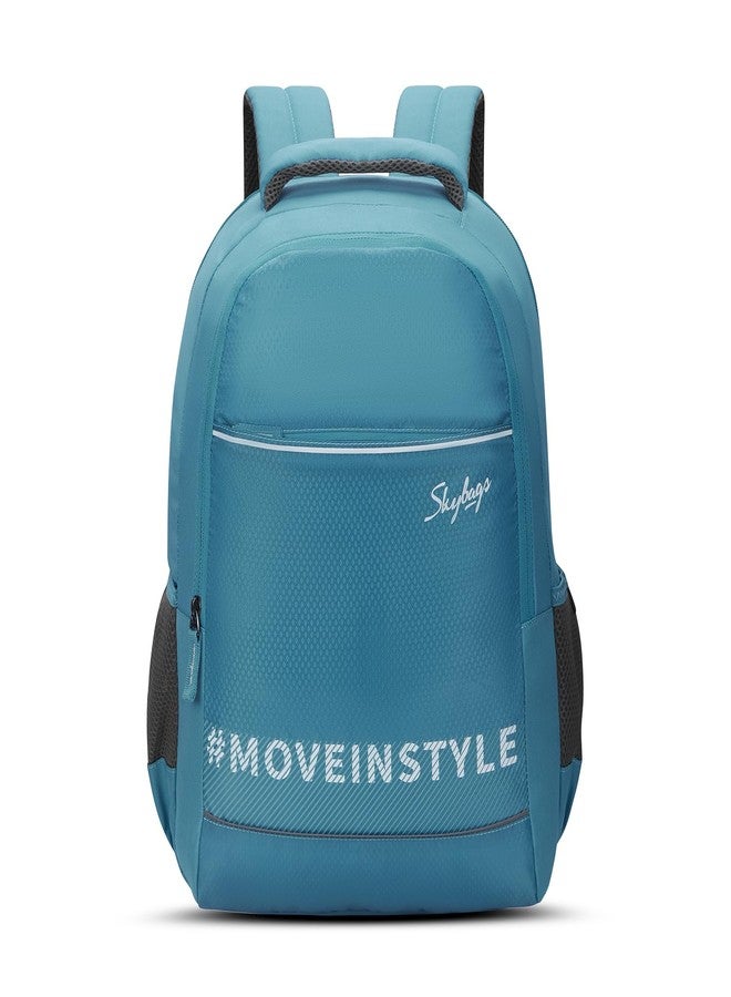 Skybags Dune Backpack | 25 Litre | Premium Diamond pattern fabric | Upto 17 inch Laptop Portection | 02 Compartment | For Office and Casual Unisex Men Women Boys Girls | Teal - Image 1