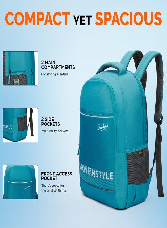 Skybags Dune Backpack | 25 Litre | Premium Diamond pattern fabric | Upto 17 inch Laptop Portection | 02 Compartment | For Office and Casual Unisex Men Women Boys Girls | Teal - Image 3