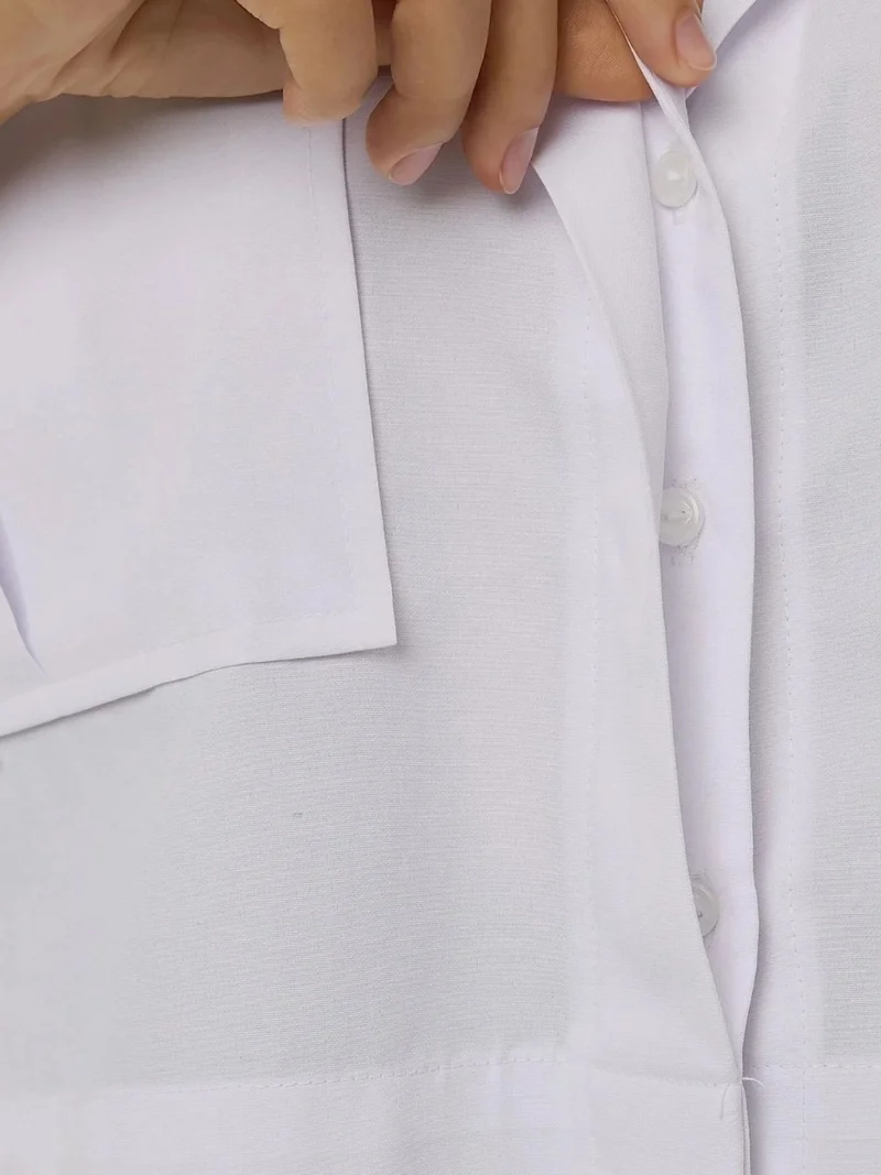 Hiccup White Crop Shirt with a Pocket Detail for Women | Best Price UAE
