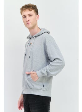 Goliath Men Hooded Long Sleeve Embroidered Logo Sweatshirt, Grey Heather  - Image 4