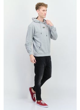 Goliath Men Hooded Long Sleeve Embroidered Logo Sweatshirt, Grey Heather  - Image 3
