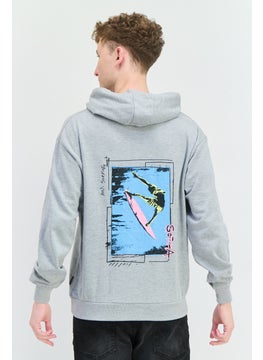 Goliath Men Hooded Long Sleeve Embroidered Logo Sweatshirt, Grey Heather  - Image 2