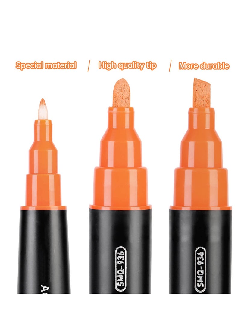 SYOSI 24 Colors Dual Tip Acrylic Paint Pens Markers, Premium Acrylic Paint Pens for Rock Painting, Wood, Ceramic, Fabric, Canvas, Metal, Glass, Mugs, Scrapbooking Supplies, DIY Crafts Making Art Supplies  - Image 5