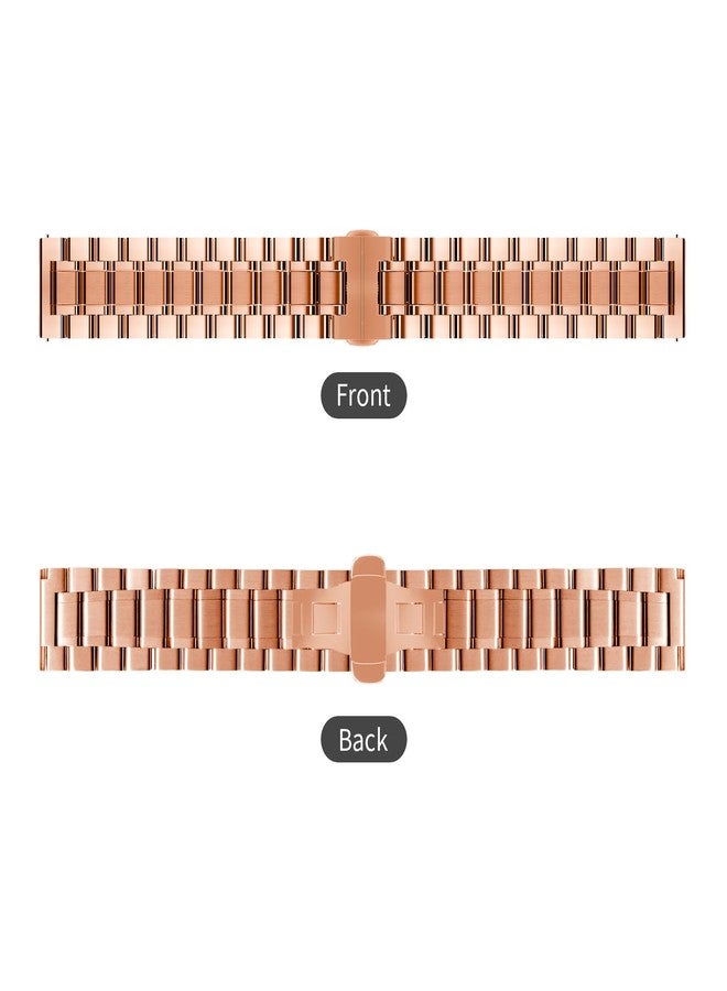 TStrap Metal Watch Band 16mm - Rose Gold Quick Release Watch Bands for Men Women - Stainless Steel Smart Watch Strap Bracelet Replacement Polished - 12mm ... 20mm 22mm 24mm - Image 2