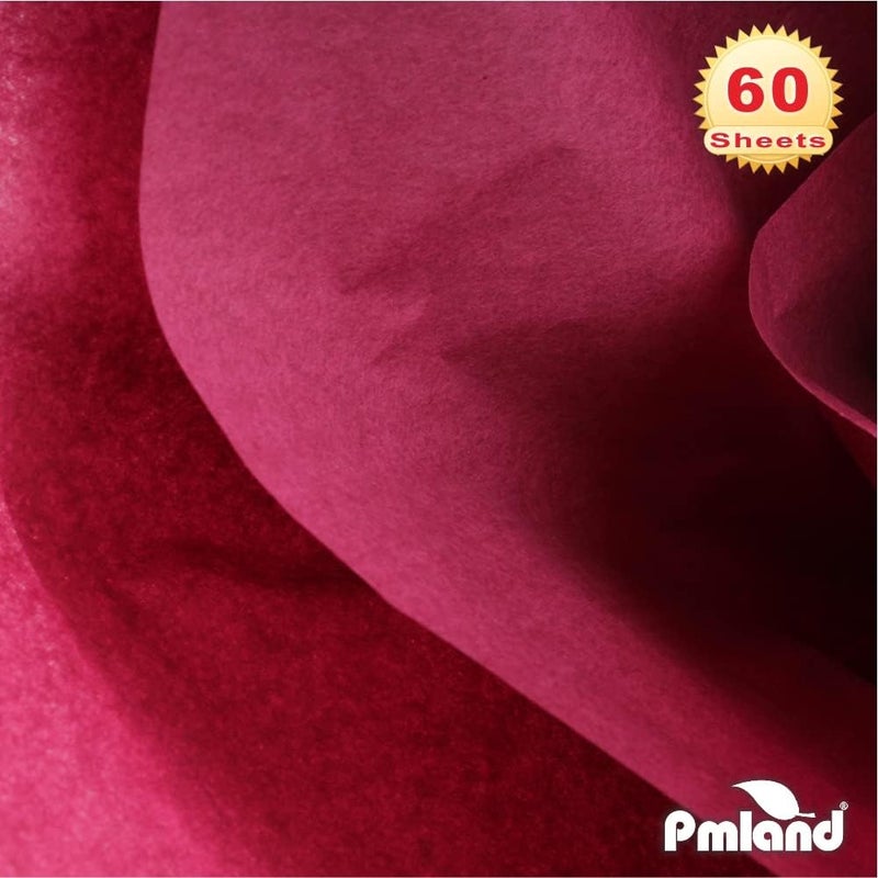 PMLAND Premium Quality Gift Wrapping Paper - Burgundy Color - 20 Inches x 26 Inches 60 Sheets - Image 3