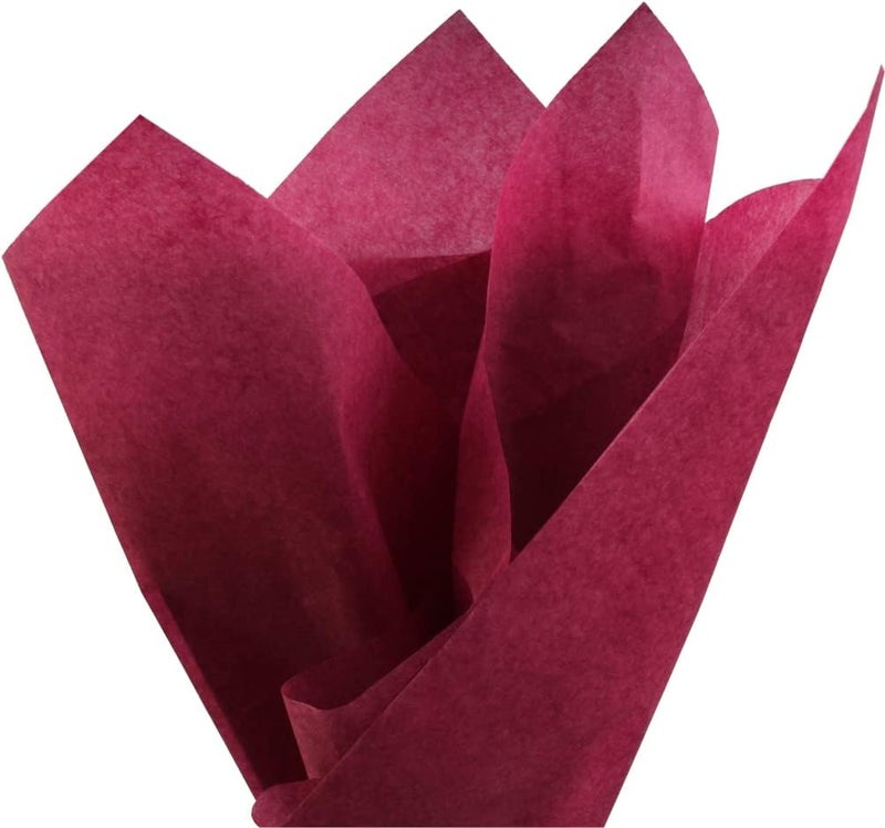 PMLAND Premium Quality Gift Wrapping Paper - Burgundy Color - 20 Inches x 26 Inches 60 Sheets - Image 1