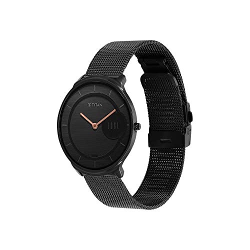 EDGE Titan Baseline Quartz Analog Black Dial Black Stainless Steel Strap Watch for Men - NT1843NM02 - Image 4