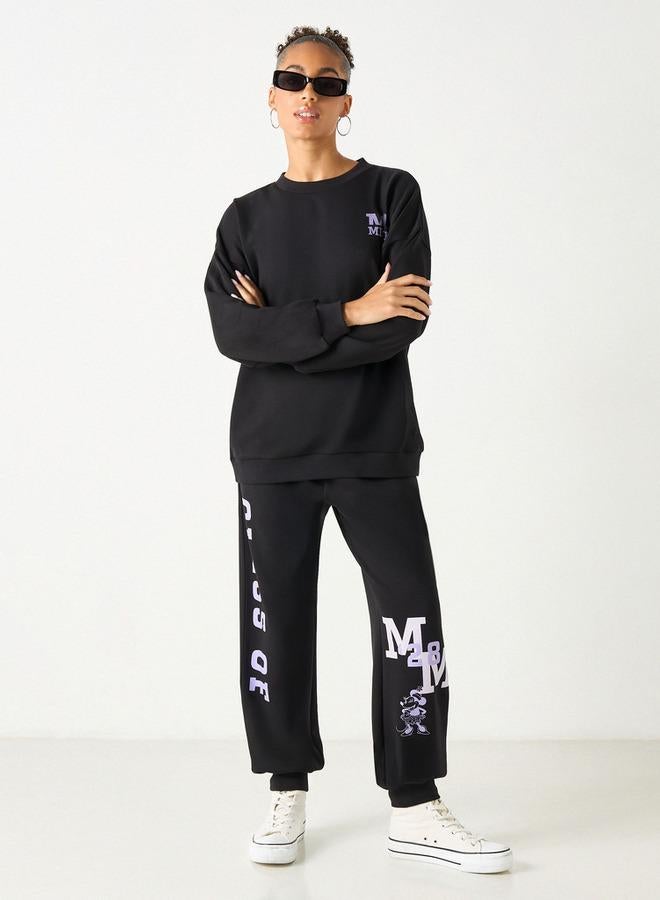 SP Characters Minnie Mouse Print Joggers with Pockets - Image 2