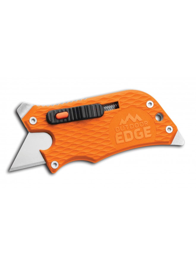 Outdoor Edge أداة متعددة الاستخدامات سلايد ويندر من أوتدور إيدج - سكين Utility مع شفرة حلاقة قابلة للاستبدال قياسية، مفكات، أداة فتح، فتاحة زجاجات ومشبك جيب مع شفرة قابلة للسحب تلقائيًا (برتقالي) - Image 1