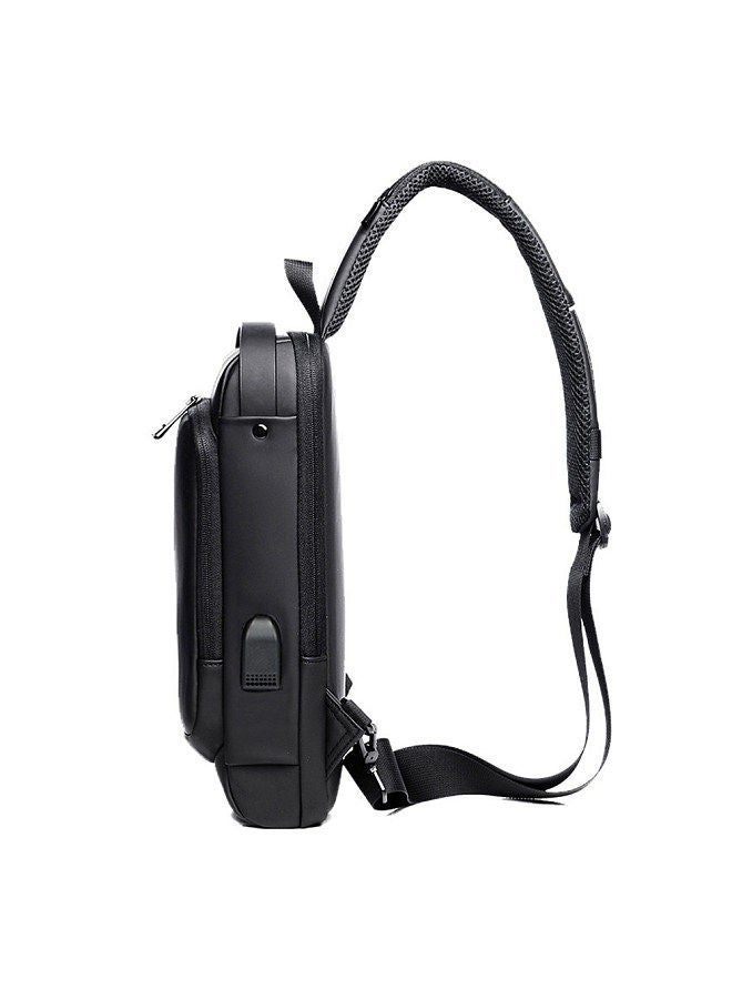 NIBEMINENT Men Sling Bag Pack with Lock Waterproof Anti-theft Chest USB Charging Port Shoulder - Image 4