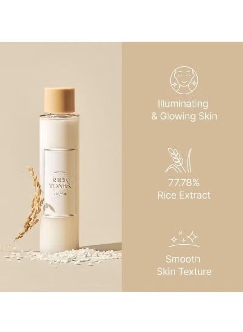 I'M FROM Rice Toner, Milky Toner for Glowing Skin, 77.78% Korean Rice, Glow Essence with Niacinamide, Hydrating for Sensitive, Dry, Dull, Combination Skin, Vegan, Fragrance Free, Glass Skin 150ml - Image 3